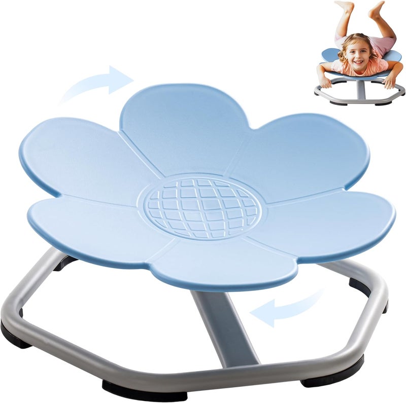 ROBUD Kids Sensory Swivel Chair, Autism Kids Swivel Chair with Non-Slip Design, Training Body Coordination, Flower Shape Wobble Chair, No Assembly, Blue - Image 1